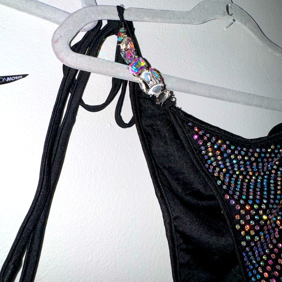 Fashion Nova, black rhinestone two piece bikini , size small - Picture 2 of 6